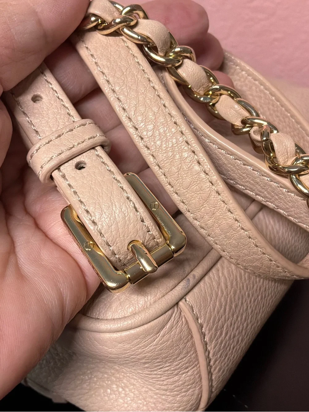 Tory Burch Blush Leather Whipstitch Crossbody Bag